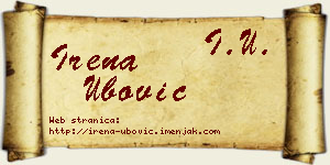 Irena Ubović vizit kartica